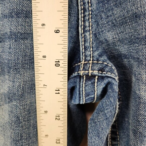 TK Axel Slim Boot Denim Jeans Men's 34x32 Distressed Classic Work Flap Pockets - Picture 5 of 10